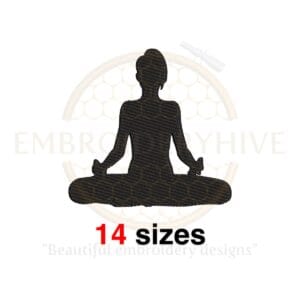 Yoga Sitting Silhouette Embroidery Design - Mini Yoga for Machine Embroidery