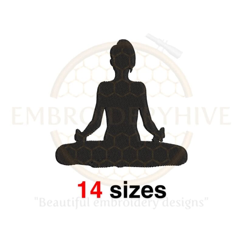 Yoga Sitting Silhouette Embroidery Design - Mini Yoga for Machine Embroidery