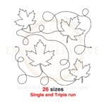 Canada Quilt Block Machine Embroidery Design - Maple Leaf Embroidery in Single and Triple Stitch