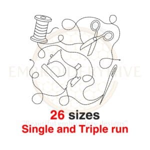 Sewing Machine Quilt Block Machine Embroidery Design with Thread Spool for Quilting Projects