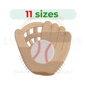 Buy Baseball glove machine embroidery design