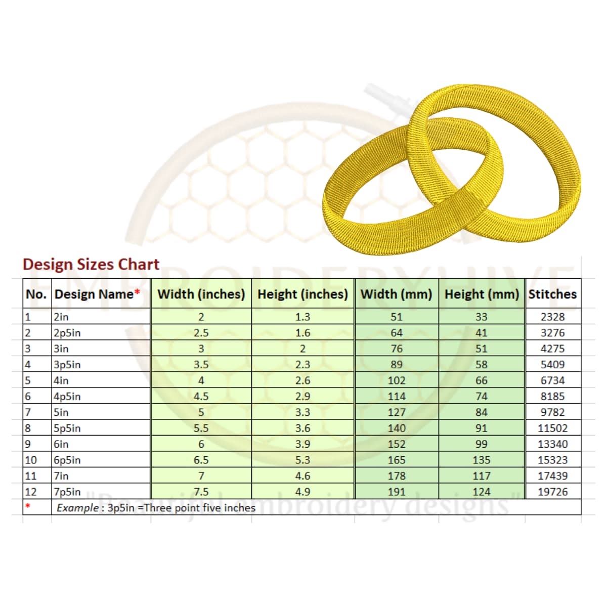 Wedding Rings Embroidery Design - Image 2