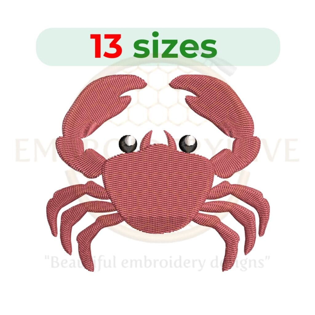 Buy Crab machine embroidery design