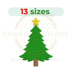 Buy Christmas pine tree machine embroidery design