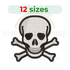 Buy Skull and Cross Bones machine embroidery design