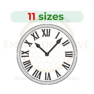 Buy Machine embroidery design of a clock