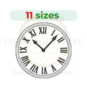 Buy Machine embroidery design of a clock