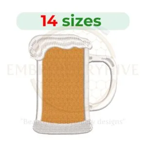 Buy Beer mug machine embroidery design