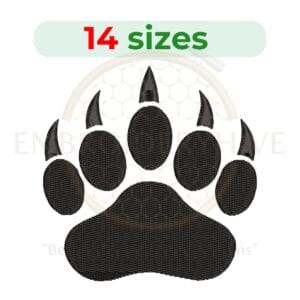 Buy Bear paw print machine embroidery design