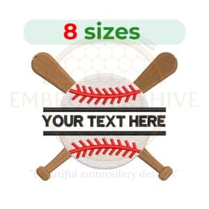 Buy Split baseball machine embroidery design