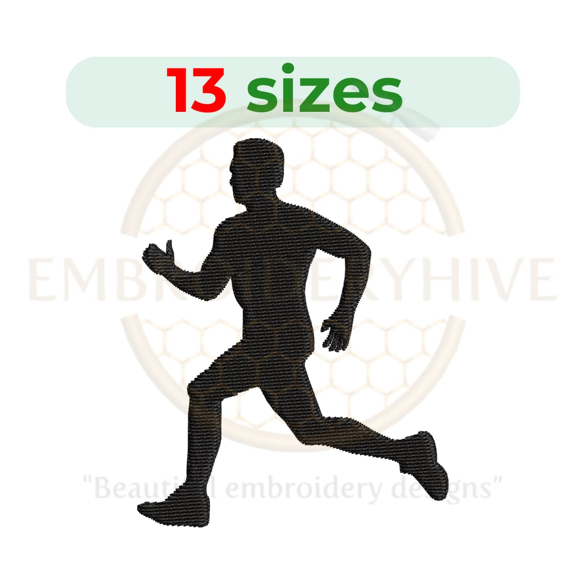 Set 13 Size Female Runner and Male Runner Embroidery design - Image 3