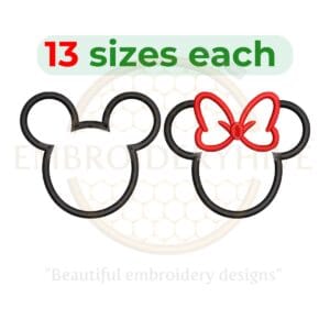 Buy Set 13 Size Mickey and Minnie machine embroidery design