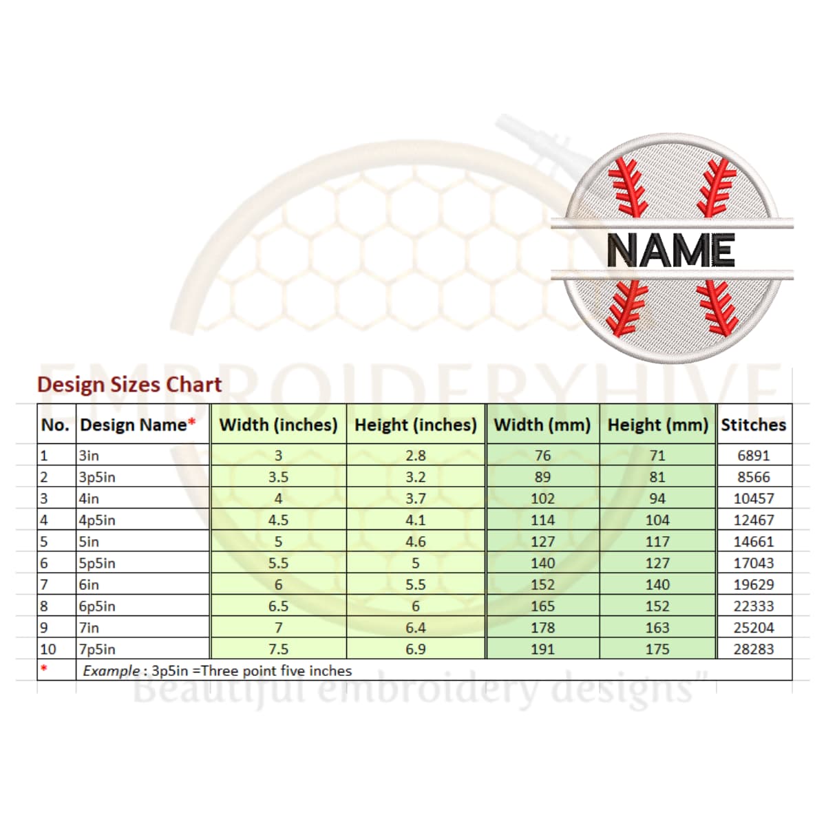 Split Softball Embroidery Design - Image 2