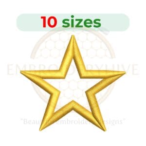 Buy Star Outline Machine embroidery design