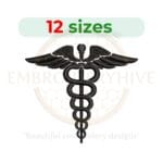 Buy Medical Caduceus machines embroidery design