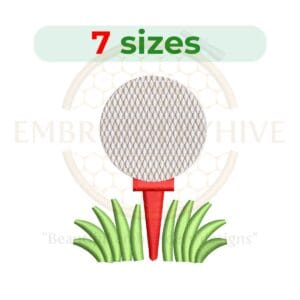 Buy Golf ball on tee machine embroidery design