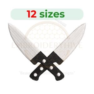 Buy Chef knife machine embroidery design