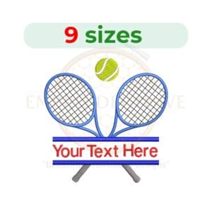 Buy Split tennis rackets machine embroidery design