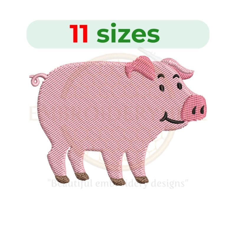 Buy Machine embroidery design of a baby pig