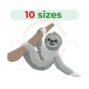 Buy Sloth machine embroidery design