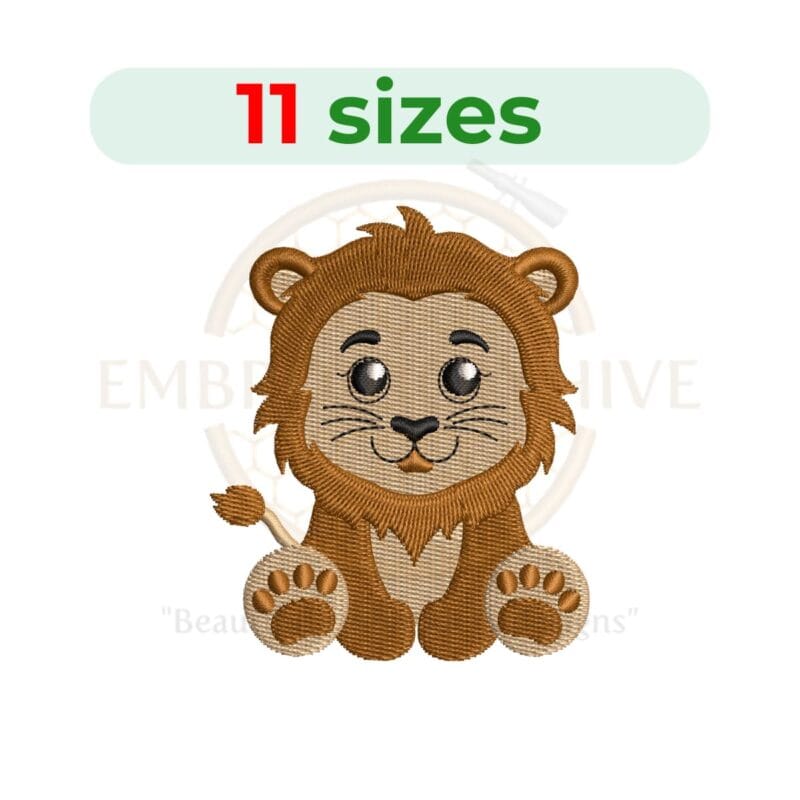 Buy Baby lion machine embroidery design