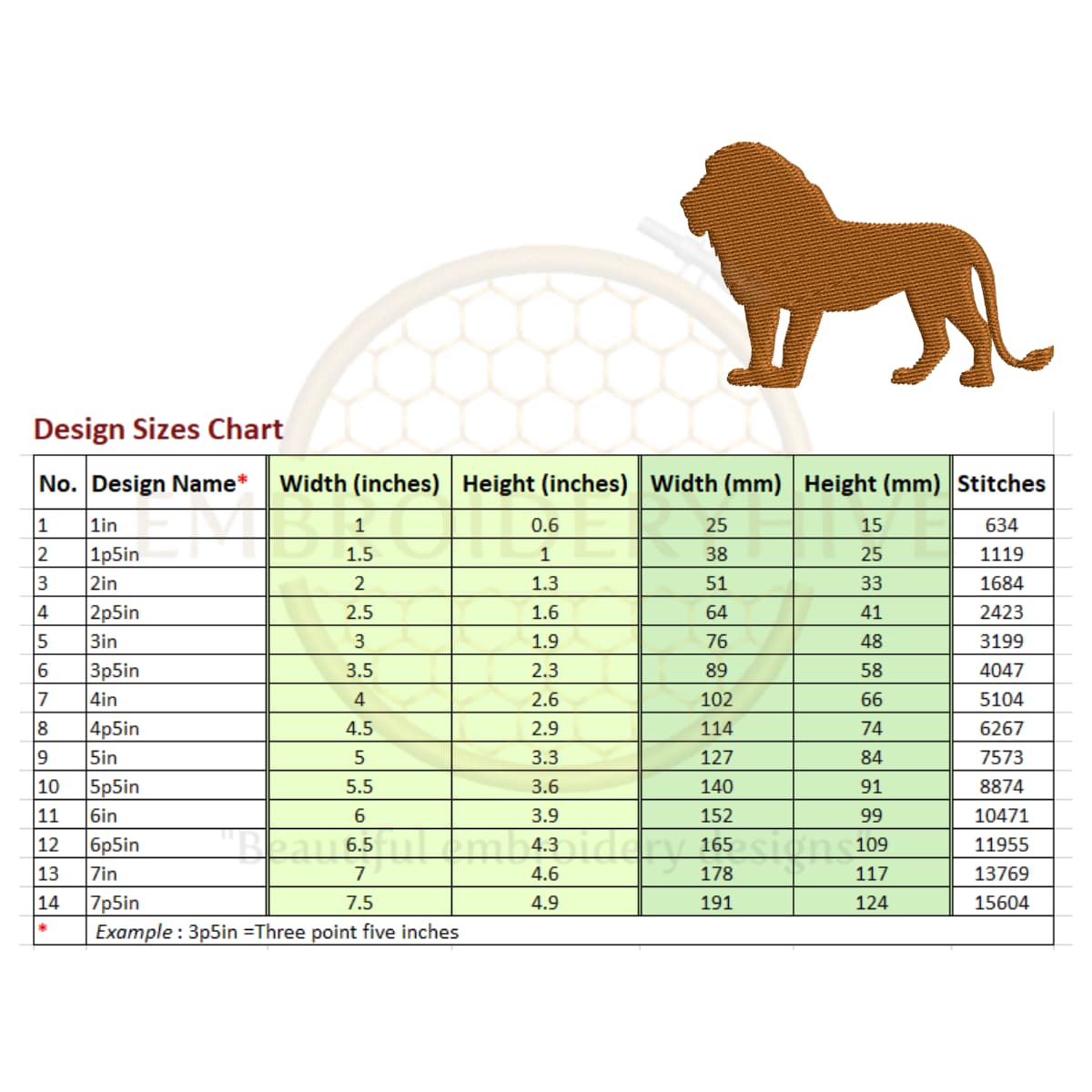 Lion Embroidery design - Image 2