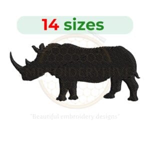 Buy Rhinoceros machine embroidery design