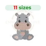 Buy Baby Hippo machine embroidery design