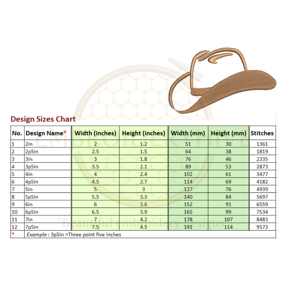 Cowboy Hat embroidery design - Image 2