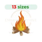 Buy Machine embroidery design of a flame silhouette