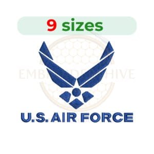 Buy US Air Force machine embroidery design