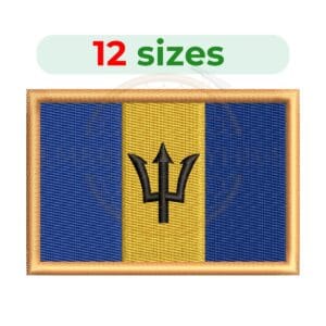 Buy Barbados flag machine embroidery design