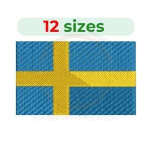 Buy Sweden flag machine embroidery design