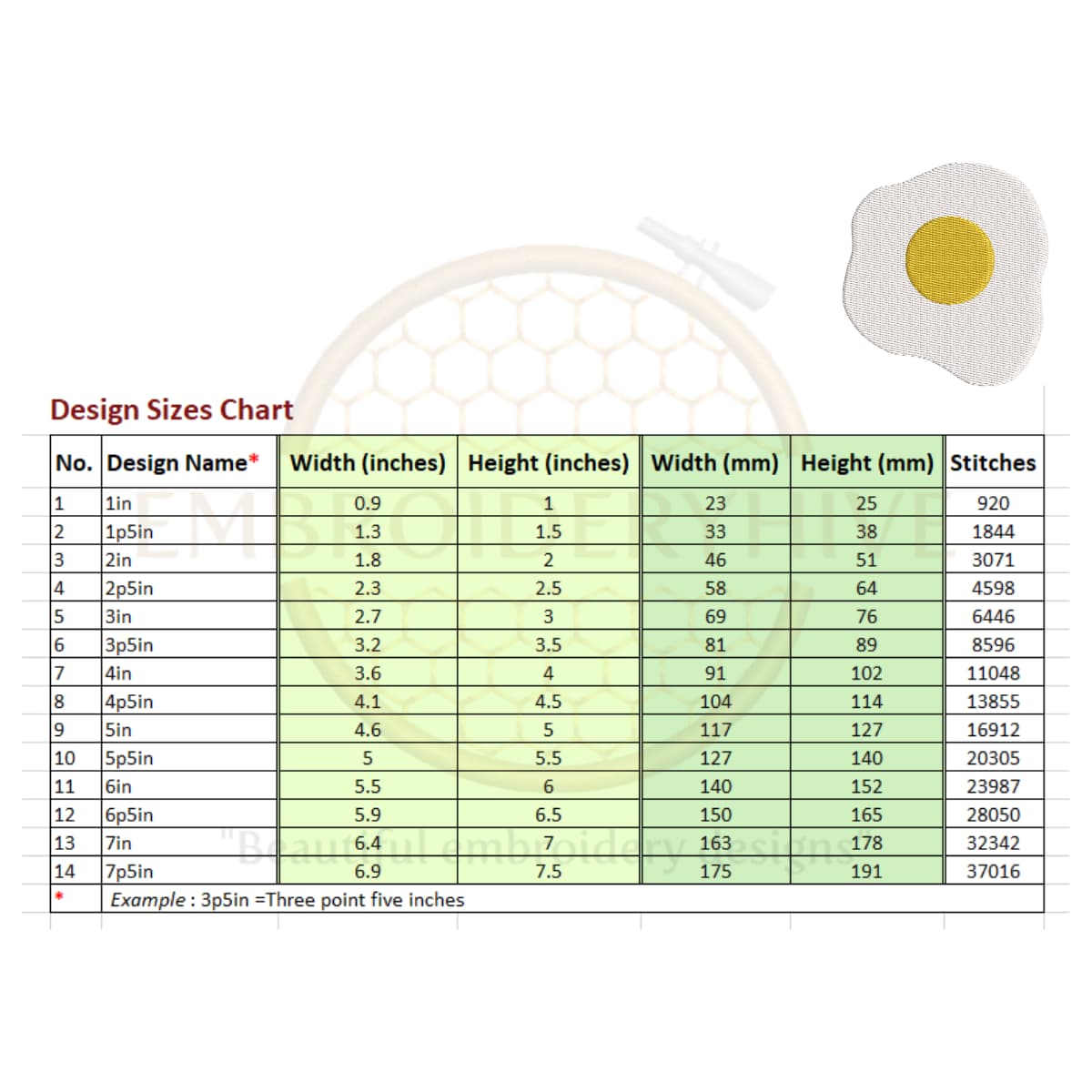 Scrambled egg Embroidery design - Image 2