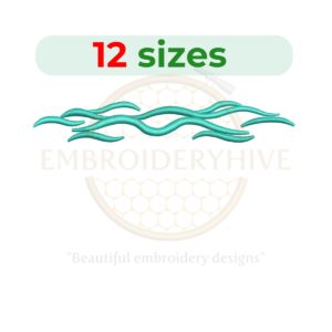 Sea waves embroidery design in 12 sizes, ideal for nature-inspired embroidery projects.