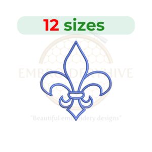 Fleur de Lis Machine Embroidery Design – Mini Silhouette in Filled Stitch