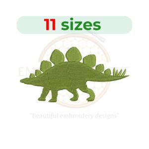 Stegosaurus Silhouette Embroidery Design - Filled Stitch