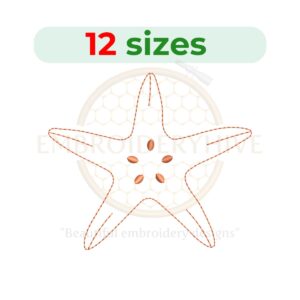 Starfish Silhouette Embroidery Design - Mini Starfish Outline