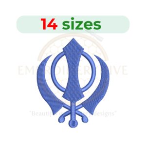 Khanda Embroidery Design - Mini Symbol - Machine Embroidery Design