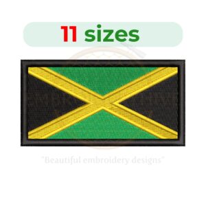 Jamaica Flag Embroidery Design - Mini Silhouette - Machine Embroidery Design