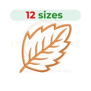 Leaf Embroidery Design - 12 Sizes from 2 to 7.5 Inches - Plant Embroidery for Machine Embroidery Projects