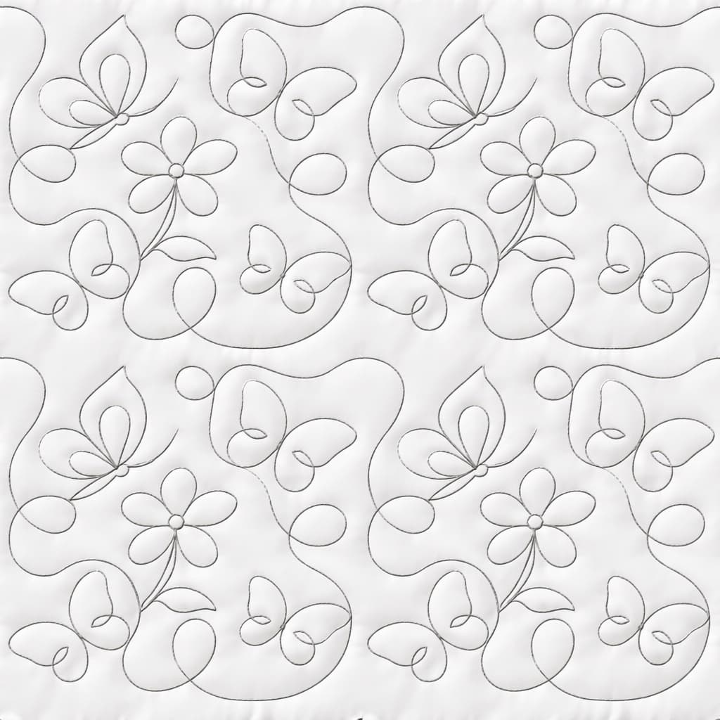 Butterfly Quilting Embroidery Design | Edge to Edge Quilt Block - Image 6