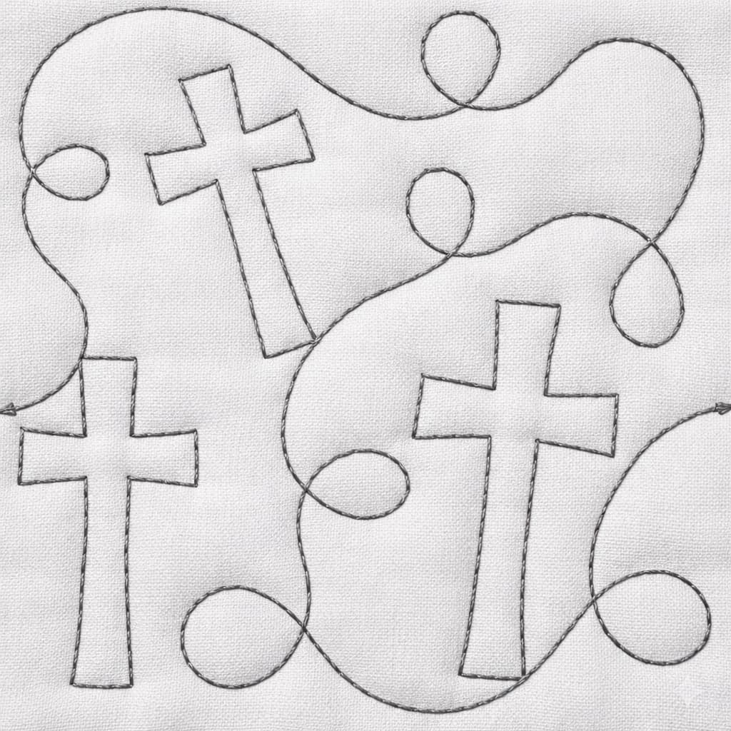 Cross Quilting Embroidery Design | Edge to Edge Quilt Block - Image 5
