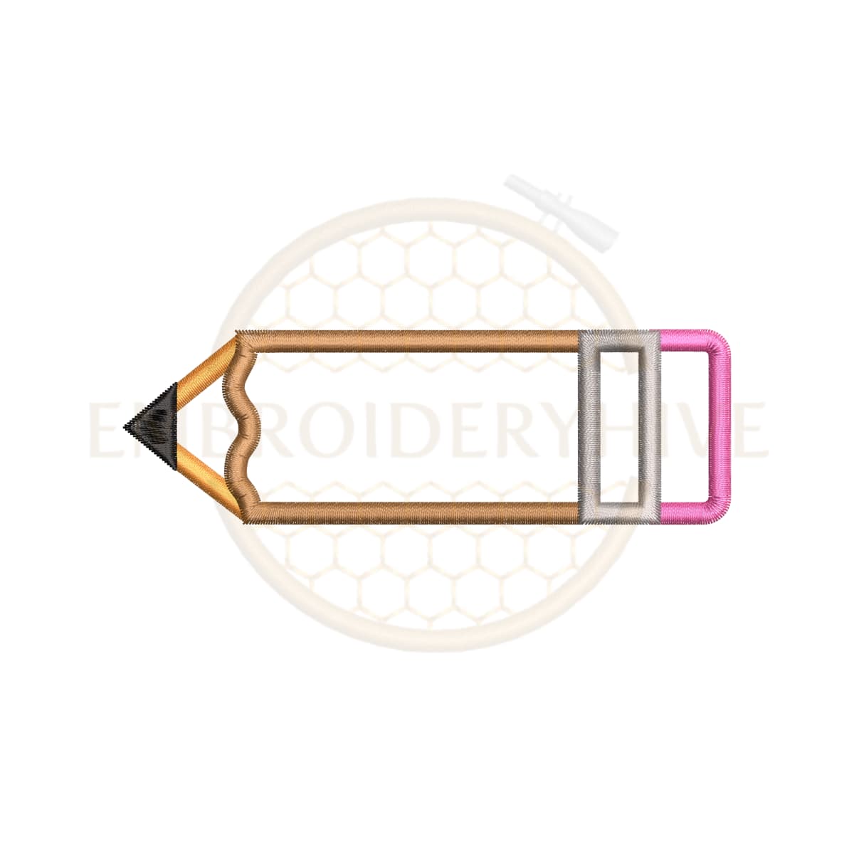 Pencil Applique Embroidery Design (4.5–7.5 inch) - Image 2
