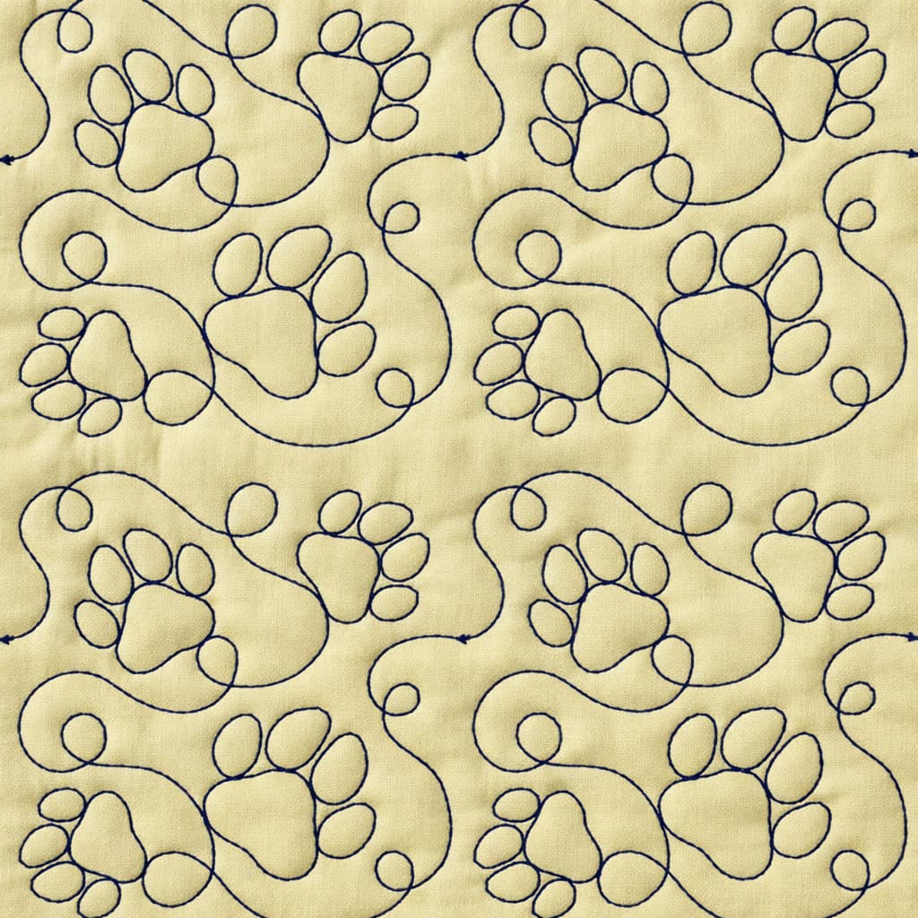 Paw Print Quilting Embroidery Design | Edge to Edge Quilt Block - Image 5