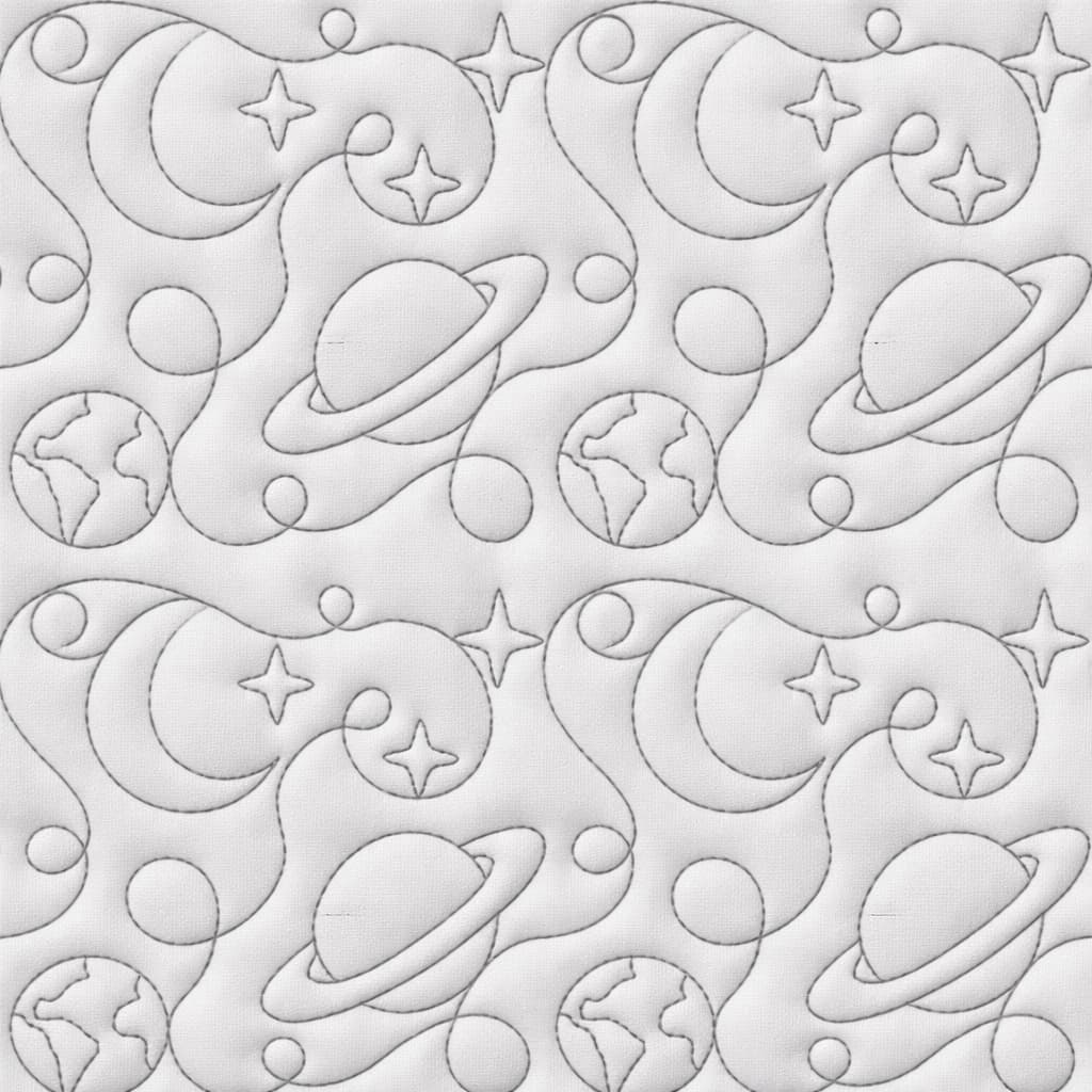Planet and Moon Quilting Embroidery Design | Edge to Edge Quilt Block - Image 6