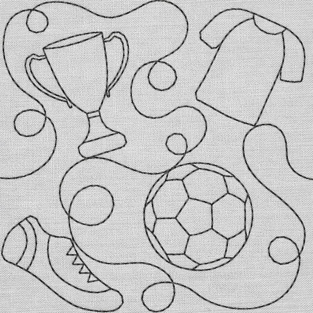 Soccer Trophy Quilting Embroidery Design | Edge to Edge Quilt Block - Image 5