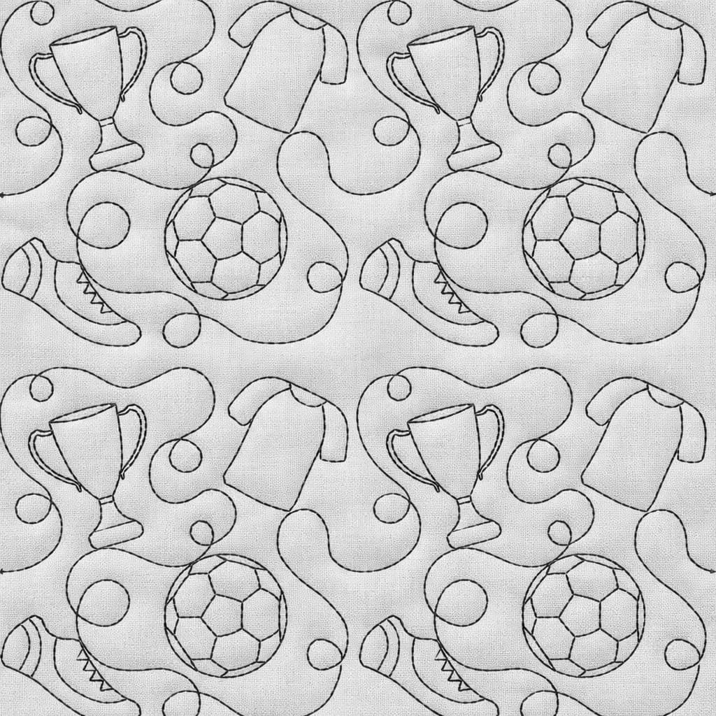 Soccer Trophy Quilting Embroidery Design | Edge to Edge Quilt Block - Image 6