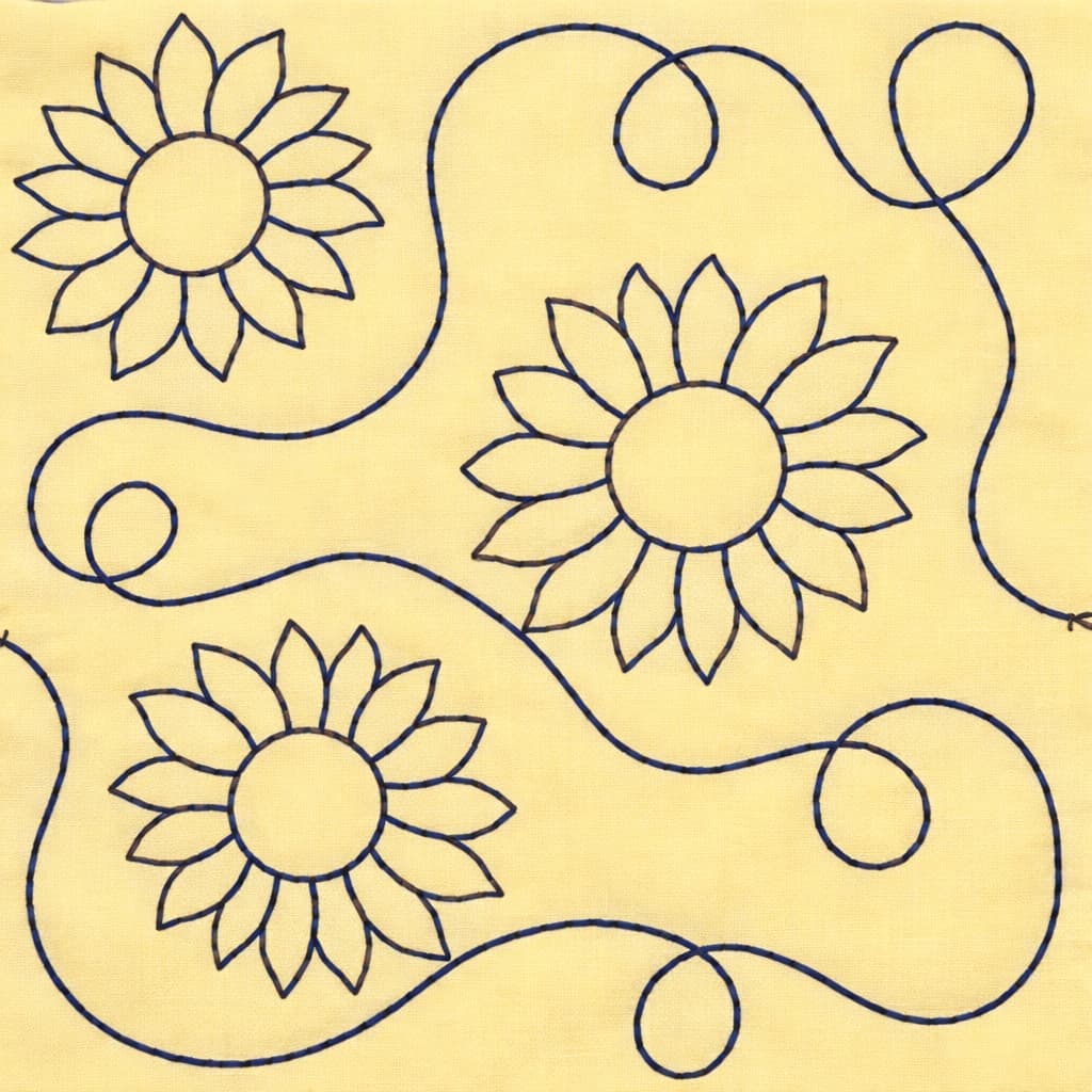 Sunflower Quilting Embroidery Design | Edge to Edge Quilt Block - Image 5
