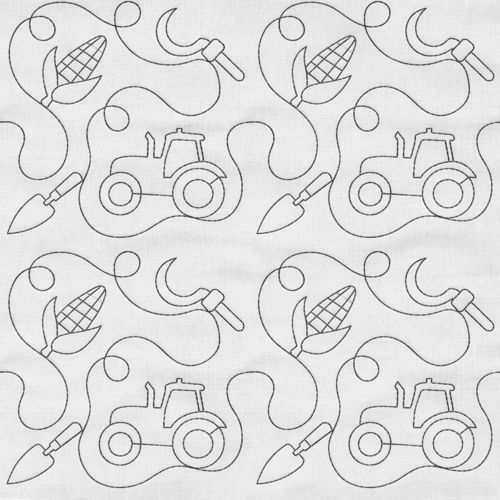 Farmer Quilting Embroidery Design | Edge to Edge Quilt Block - Image 6
